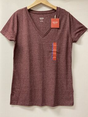 Brand New-Women’s Mossimo Supply Co. Short Sleeve V-Neck Tee - Burgundy